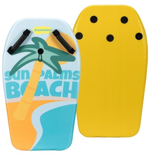 Planche de bodyboard avec poignées - 80 x 46 x 5,2 cm (Palm Beach bleu)