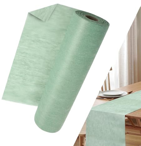Chemin de Table en Non-tissé, en Vert Sauge (30 cm x 25 m), Nappe décorative pour Anniversaires Mariages et pour Anniversaires Mariages,Noël, Fêtes De Bébé,DIY,etc.