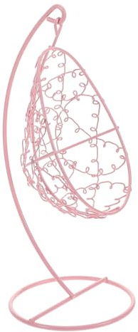 TOYANDONA Miniature Metal Swing Chair Hanging Decoration for Kids Indoor Bedroom and Garden Ornament Pink Mini Swing Accessory Dollhouse Hammock Figurine