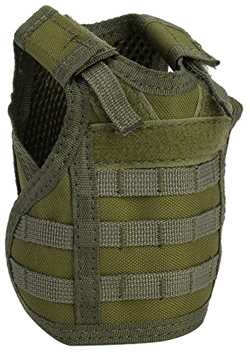 SPYMINNPOO Mini Gilet de Bière Miniature avec Sangles Réglables, Porte-Boisson de Style Militaire pour Canettes de 350 à 550 ML, Vert Armée (Green)