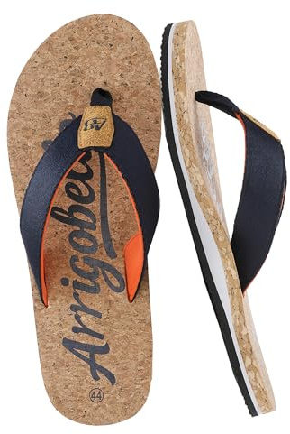 ARRIGO BELLO Tongs Homme Tongue Claquette Été Confortable Piscine Plage Antidérapant Sandales Taille 41-46(A Bleu, Taille 43)