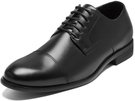 HEEZ Mens Dress Shoes Cap Toe Oxford Formal Shoes Men's Lace-Ups Derby