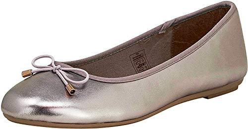 Fitters Footwear That fits dam ballerina Claudia lädermitat metalliskt med slinga storlek (EU,), - Tenn - 43 EU