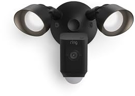 Ring Floodlight Cam Wired Plus (newest model), Outdoor home or business security with motion-activated 1080p HD video and floodlights, Black