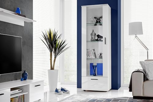Komodee Vetrina Armadio Alessandria Bianco/Bianco 60x192x42 cm