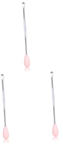 GLEAVI 3 Piezas extractores de orejas herramienta limpiadora de oídos stainless steel quitar cera oidos cuchara de acero inoxidable cureta de cera de oído limpio carroñeros