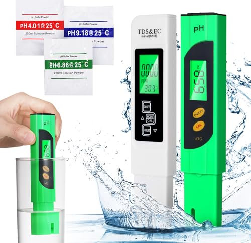 4 In 1 PH Messgerät Pool, Digitaler PH Wert Messgerät Pool, PH Wert Messgerät, PH Tester Pool Ph Messgerät, EC Messgerät, Pool Messgerät, PH Chlor Messgerät Pool, PH Messgerät Wasser, PH Meter