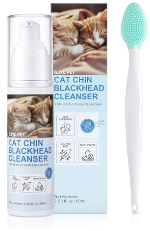 GJYC PET Crema para el acné y el acné de gatos, juego de cuidado para la barbilla y el acné de gato, elimina suavemente los puntos negros, cuida la suavidad y frescura de la piel del gato, 60 ml