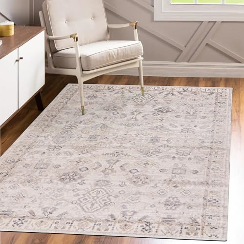 Mazovia Teppich - Orientalisch Ethnisch Teppich - Teppich für Wohnzimmer, Schlafzimmer, Esszimmer, Büro - Kurzflor Rechteckig - ÖKO-TEX Zertifiziert - Stilvoller Teppiche - Beige Weiß - 200 x 300 cm