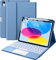 Vobafe Hülle mit Tastatur für iPad 10 Generation 2022, iPad 11 Generation A16 2025, 11/10,9 Zoll, Multi Touch Trackpad, 7 farbiges Hintergrundlicht, mit Stifthalter, QWERTZ Layout, Blau