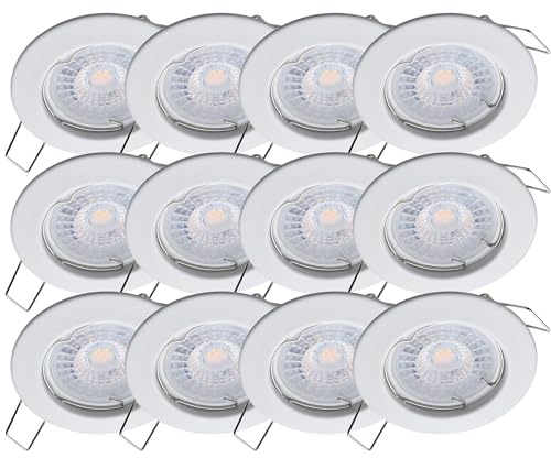 Oktaplex Lighting Set med 12 takspottar – steglöst dimbar – 4,9 W 4000 K 230 V 370 lm neutral vit – LED infälld spotlight vit hålstorlek 60 mm