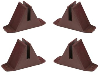 Abaodam Base de Plástico Marrón para Vallas de Jardín 4 Soportes Montaje Interior y Exterior Orificios de Refuerzo para Estabilidad Adicional Accesorios para Vallas Pequeñas