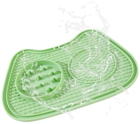 Gamelle à alimentation lente pour chat | Petite gamelle interactive anti-étouffement avec ventouse, distributeur de friandises pour chatons, casse-croûte, yaourts, aliments secs