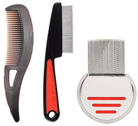 Pettine Antiforfora,3 PCS Pettine Forfora Pettines per Lendini e Antipidocchi in Acciaio Inox Pettines Esfoliante e Disintossicante per Cuoio Capelluto Ideale per Donne e Uomini
