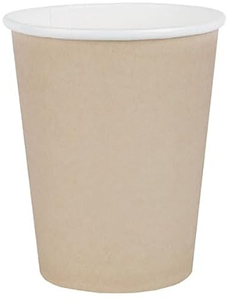 Générique Gobelets en Carton pour Fête Anniversaire et Mariage, 10 Pièces, 9,5 cm x 8 cm, avec Rebord Blanc, Empilables, pour Cocktails, Buffets et Bonbons (Beige Sable Nude)