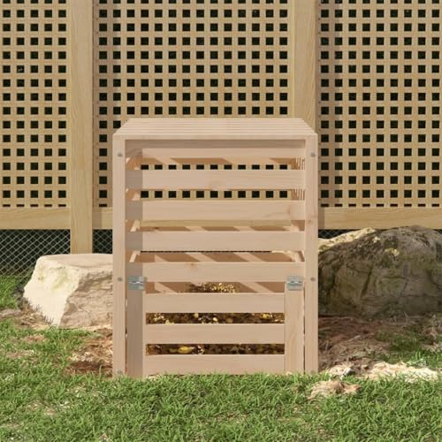 Genérico Compostador de Madera Maciza de Pino 63,5x63,5x77,5 cm,Jardín,Jardinería,Compostaje,Compostadores,823808