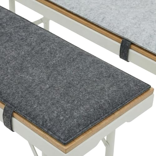 DuneDesign 2er Set Filz Bierbankauflage 170x23cm 2-Farbig Wendbar - Bierbank Polster Set 1cm Dick - Faltbare Sitzauflage für Bierzeltgarnitur - Sitzkissen für Garten Partybank Bierbankkissen Festzelt