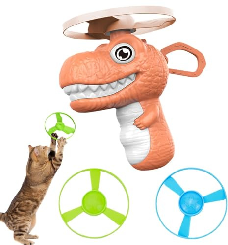 Disque Volant pour Chien Drôle de Spinner Forme Dinosaure avec 3 Hélices