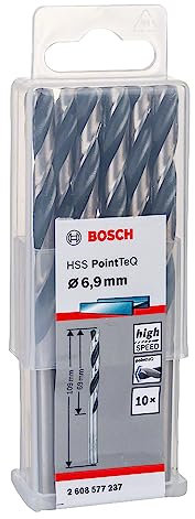 Bosch Professional 10-Piece PointTeQ HSS Twist Drill Bit (for Metal, 6.9 x 69 x 109 mm, Drill Driver Accessories)
