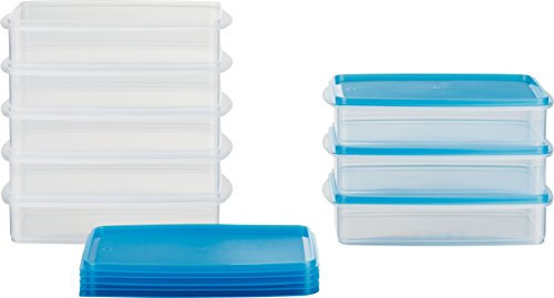 MiraHome Gefrierdosen 8x1L rechteckig Blau – Vorratsdosen mit Deckel luftdicht – Transparente Frischhaltedosen mit Deckel – Aufbewahrungsbox Küche für Mealprep & Organisation – Austrian Quality