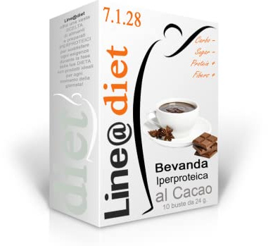 10 preprati in polvere monodose Line@diet per BEVANDE PROTEICHE: 10 CACAO