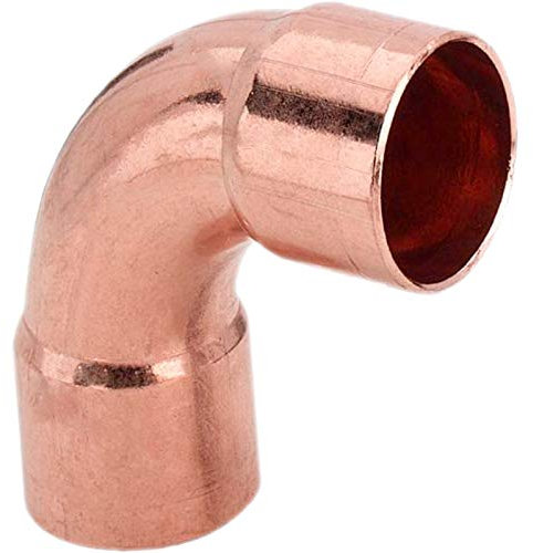 MegaHaustechnik Löt Fitting 5002a Bogen 90° Grad für Kupfer Rohr Außendurchmesser 22mm i-i 2 Muffen Anschlüsse zum Löten Trinkwasser geeignet Kupplung Verbinder Heizung Sanitär Wasser Winkel