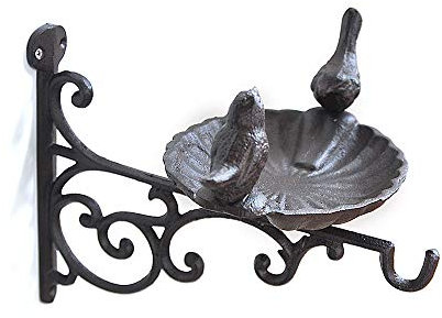 TentHome Antik Vogeltränke Garten Vogelfutterhaus zum Aufhängen Wandmontage Vogel Futterschale Gusseisen Wandfutterschale