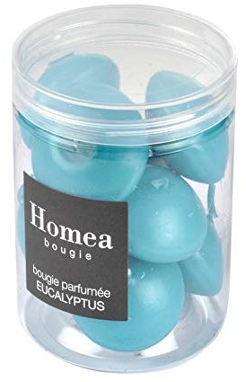 Homéa, Set mit 9 Schwimmkerzen, Essentiel, Duft Eukalyptus