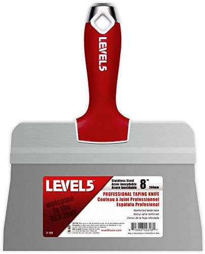 8 Big Back Taping Knife | LEVEL5 | Stainless Steel w/Soft Grip Handle | 5-190