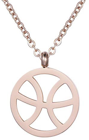 Morella Damen Halskette Sternzeichen Fische Edelstahl Rosegold im Samtbeutel