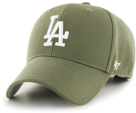 '47 MLB Los Angeles Dodgers MVP Unisex-Baseballkappe, Verstellbar, Hochwertiges Design, White Logo, Sandalwood Green
