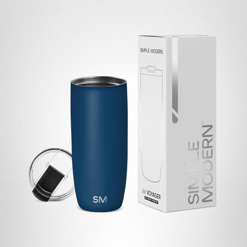Simple Modern Travel Coffee Mug Tumbler with Flip Lid | Reusable Insulated Stainless Steel Cold Brew Iced Coffee Cup Thermos | Gifts for Women Men Him Her | Voyager Collection | 20oz | Slumberland