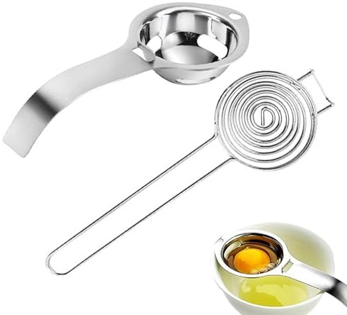 Separatore di Uova 2 Pezzi Separatore di Tuorlo D'uovo Acciaio Inossidabile Acciaio Inossidabile Tuorlo D'uovo Separatore Separare Rapidamente Tuorli e Albumi