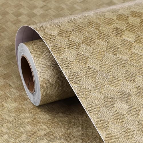 FunStick Papel Pintado Autoadhesivo Marron Papel Pintado Pared Vintage Geometrico Papel Adhesivo Dormitorio Vinilo Adhesivo para Muebles Marron Papel Para Baño para Pared Papel Tapiz Salon 30CM×5M