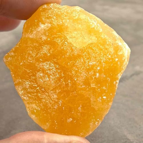 arana's - Piedra de bolsillo CALCITA NARANJA en bruto 3-5 cm - Llévala siempre contigo - Amuleto de la suerte - Piedras y cristales naturales curativos de sanacion (Calcita naranja)