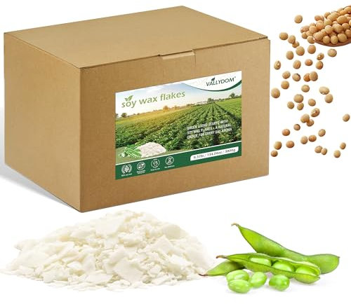 VALLYDOM 3.8KG Soy Wax for Candle Making: Premium Pure Soy Wax Flakes, Organic, No Additives, Long Burn Time, Perfect for Scented Candles, Tealights, Craft Candles, and More - Ideal for Candle Makers