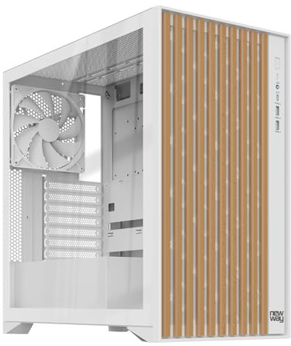 NEWWAY - NW1 - Case PC frontale in legno - Medio Torre Compatibile ATX/Micro-ATX/ITX - Tipo C USB - Ventole incluse 3 x 140 mm PWM - Pannello laterale Vetro temperato