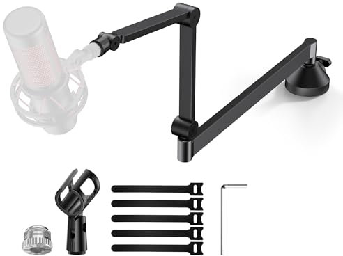 InnoGear Niedriger Mikrofonarm, 360° drehbarer Mikrofonarm, Ständer, faltbarer Schreibtisch-Mikrofonarm mit 3/8 Zoll auf 5/8 Zoll Adapter für Fifine AM8 K669B Blue Yeti HyperX QuadCast SoloCast AT2020