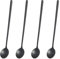 Nogeqi 4 cucharas de café negro mate de acero inoxidable, cucharas largas de espresso, cucharas de café expreso de 17,5 cm/6,89 pulgadas para café helado, té helado, batido, helado, taza de helado