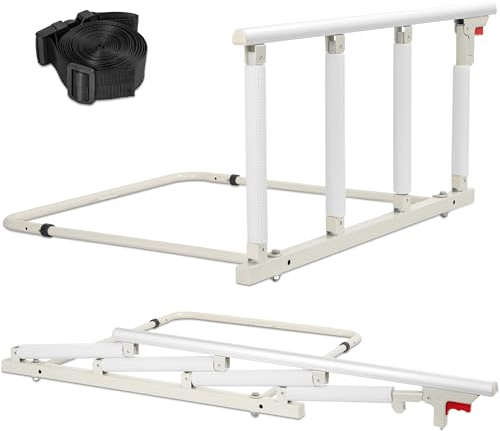 Foldable Bed Rail for Elderly Adults – Adjustable Safety Rail with Assist Handle, Anti-Fall Bed Guard for Seniors, Pregnant & Post-Surgery Patients, Fits King/Queen/Twin/Full Mattresses(93x46.5CM)
