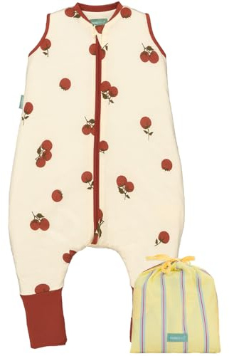 molis&co - Pijama Manta con Calcetines Antideslizantes 1.0 TOG - 80 cm (2 años) - Ideal para Primavera y otoño - 100% algodón (Oeko-Tex 100) - Tomatoes