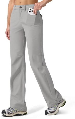 WILLIT Pantalon de randonnée pour femme - Séchage rapide - Léger - Imperméable - Protection UV UPF 50+ - Stretch - 74 cm / 29in - Avec 4 poches