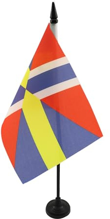 AZ FLAG Bordsflagga Sverige och Norge 1814-1905 21x14 cm Plastfot