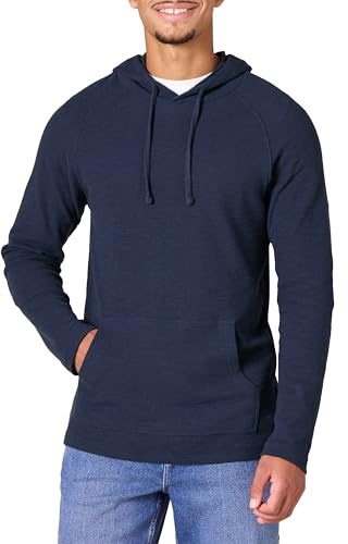 Amazon Essentials Felpa con Cappuccio Pullover Termica in Tessuto a Ringrossi a Maniche Lunghe (in precedenza Goodthreads) Uomo, Blu Marino, M