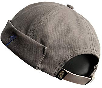 YAMEE Berretto da Portuale da Uomo - Dockercap - Cappellino da Portuale - Cappello da Marinaio Unisex Brimless Hat cap Beanie Cappello da Uomo Rolled Skullcap Berretto Docker （56-58cm）
