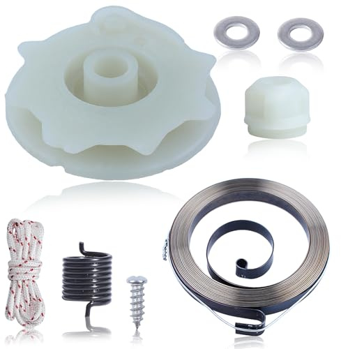 Adefol Ressort de poulie de démarreur à Rappel kit pour Poulan PP4218 PP4620AV PPB4018 SM4218AV avec Recoil Spring W/Hub, Corde de départ,Boulon avec rondelle Remplacement Les pièces 530071966
