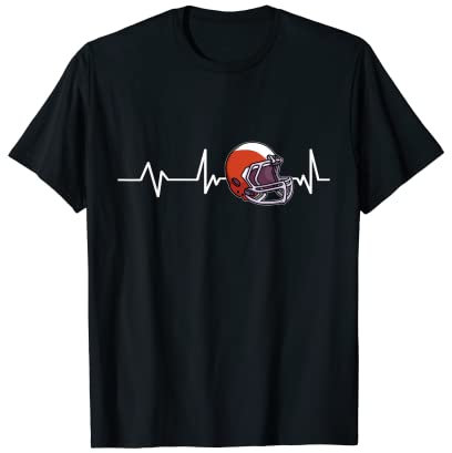 American Football Helm Herzschlag Geschenk American Football T-Shirt