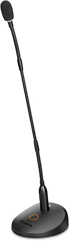 BOYA Desktop Gooseneck Condenser Microphone 18 Podium Microphones with Base LED Indicator XLR Mic for Meetings Video Conferences Streaming Lectures BY-GM18CB