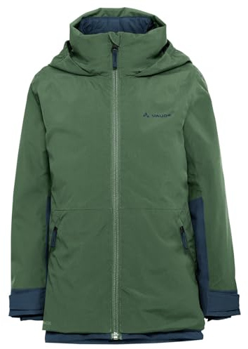 VAUDE Kinderjacke Kids Casarea 3in1 Jacket II, isolierte Innenjacke zum Wenden, wasserdicht, winddicht und atmungsaktiv, woodland, 134-140