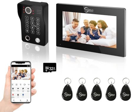 7'' Video Doorbell Intercom System, 1080P Camera Doorbell Intercom System, Supporting Combination Locks, Fingerprint Locks, RFID Card Access, Dual Way Audio